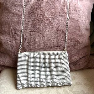 Vintage White Mesh Evening Bag